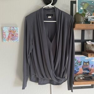 Ariella Grey Drape Top